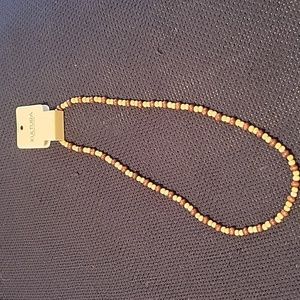 NWT Wood beaded Kultura uniquely Filipino necklace w/lobster claw clasp